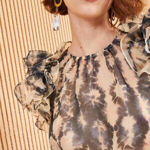 NWOT ULLA JOHNSON Silk Manon Top in Fossil XS $390